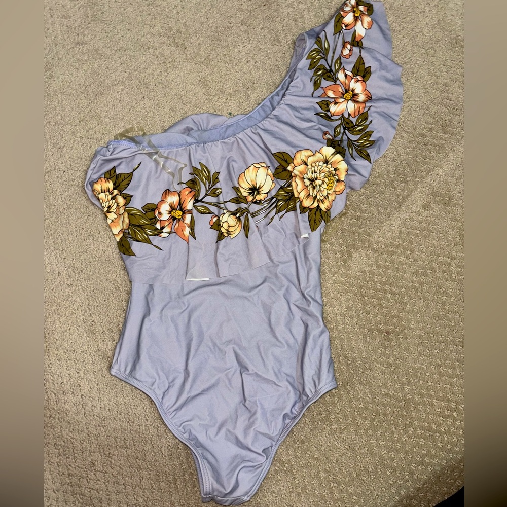 O’Neill Purple One Shoulder One Piece Swimsuit Size S